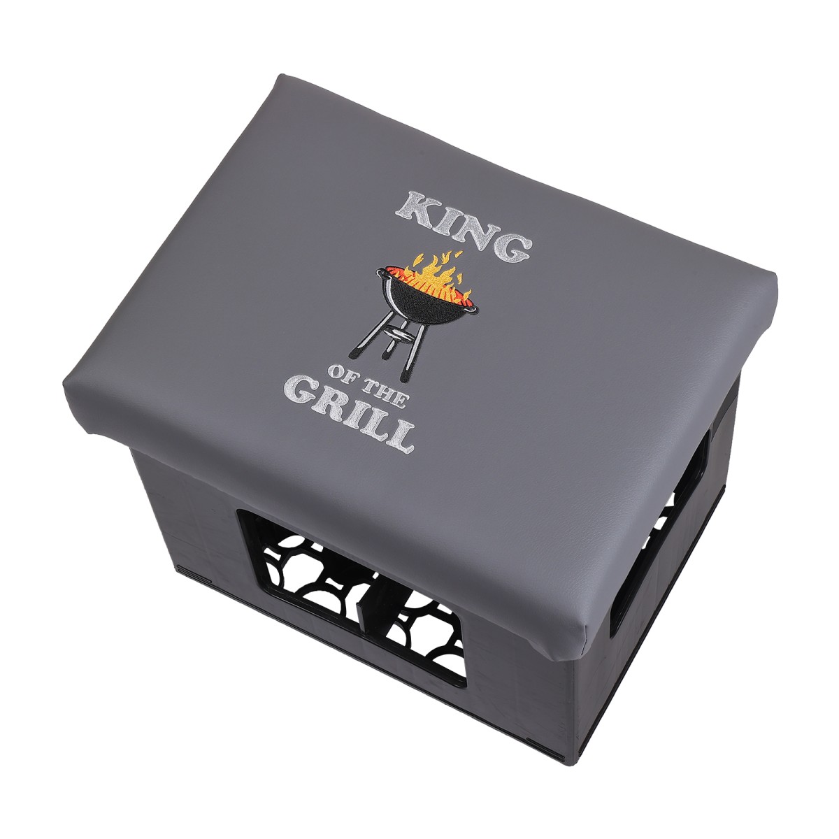 Sitzpolster Für Getränkekisten – Mit Spruch 'Grillen Ohne Bier', 44x34x5 Cm, Kunststoff, Bis 100 Kg Belastbar