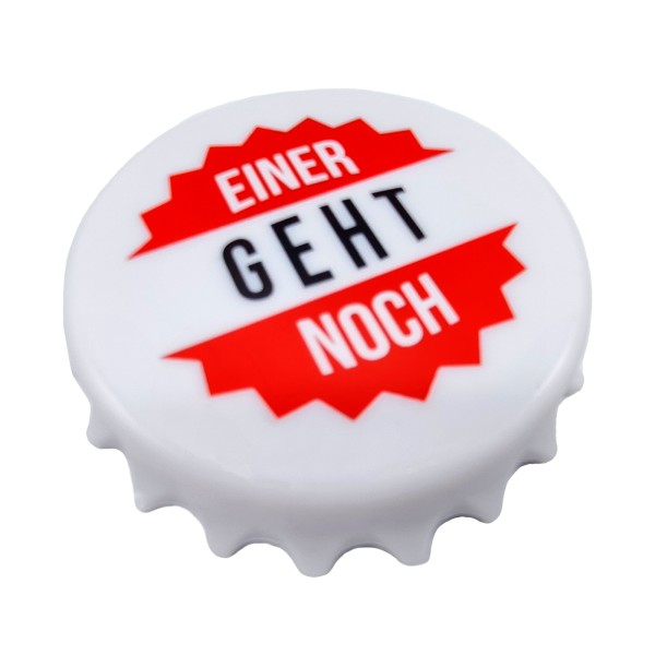 Flaschenöffner magnetisch XL Kronkorken mit Spruch (Einer geht noch)