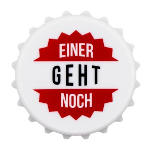 Flaschenöffner magnetisch XL Kronkorken mit Spruch (Einer geht noch)