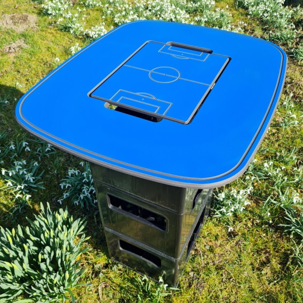Bierkistentisch PREMIUM Stadion "Spielfeld" - Blau