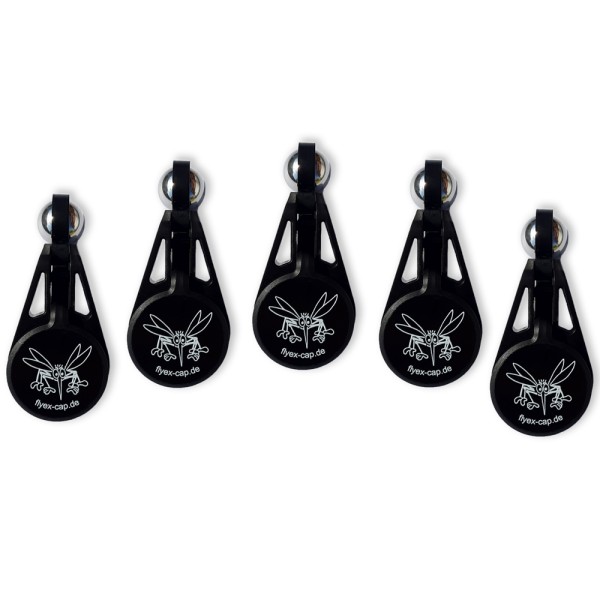 FlyEx-Cap - 5er Set schwarz - Motiv Mücke
